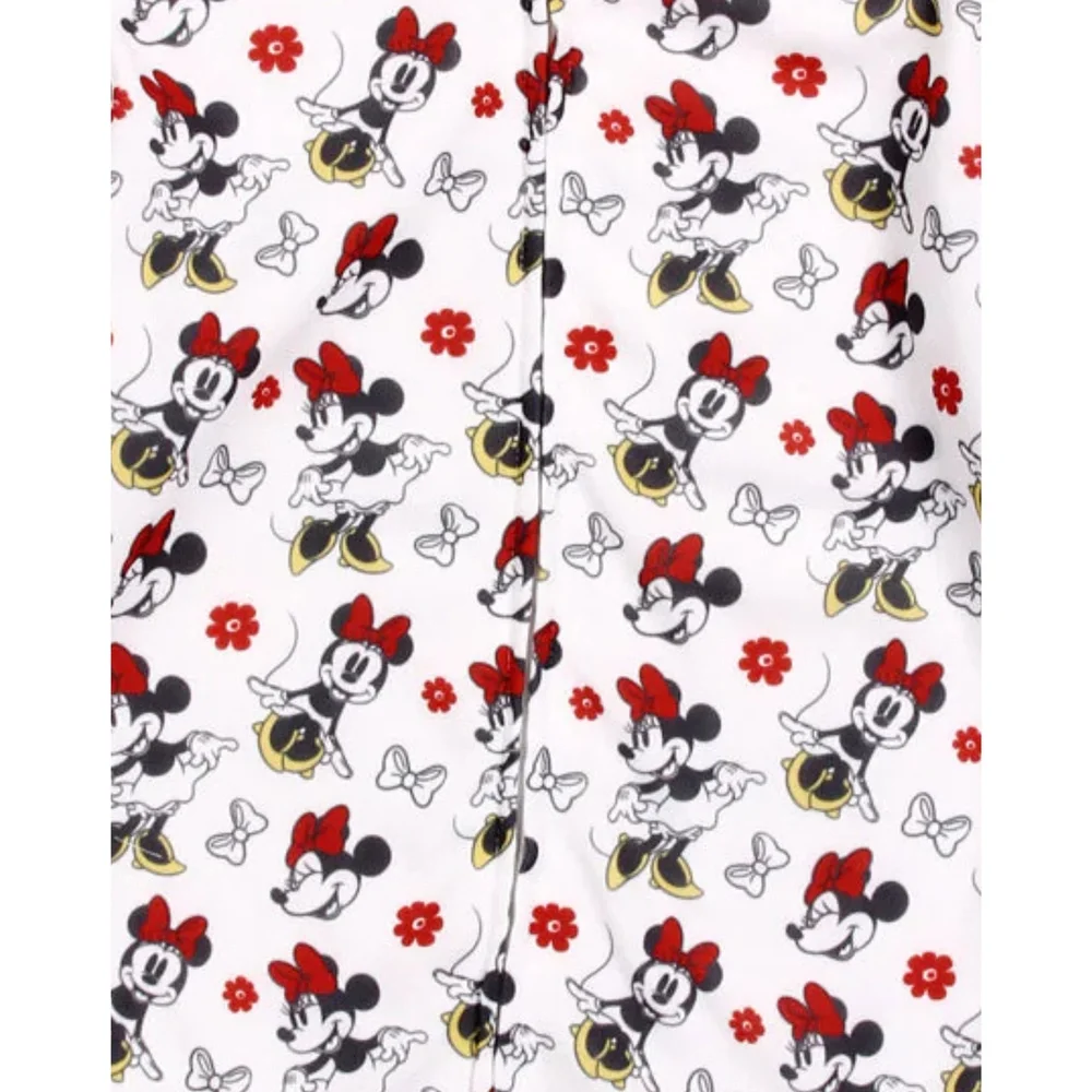 New Girls Disney Minnie Mouse Printed Zip Up Hoodie Off White Size 6 - Picture 2 of 2